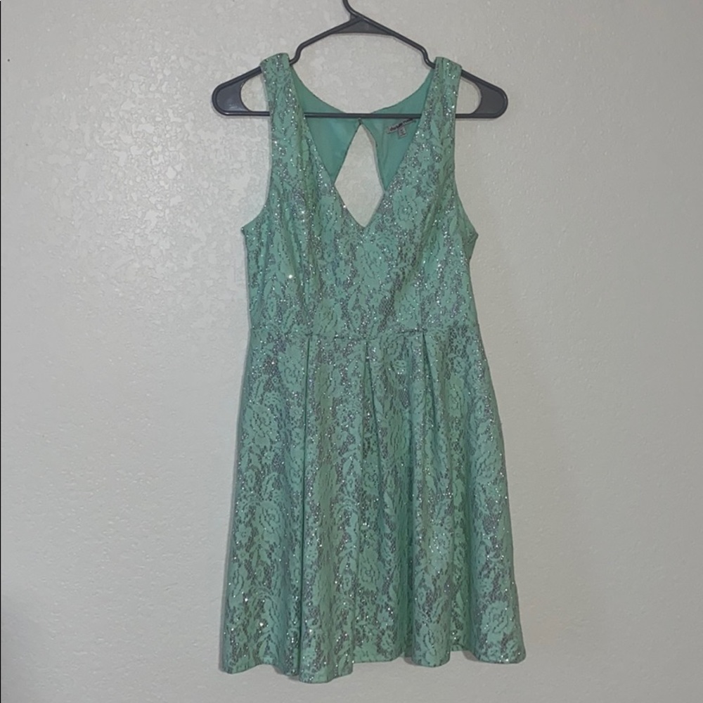 Mint and Silver Skater dress
